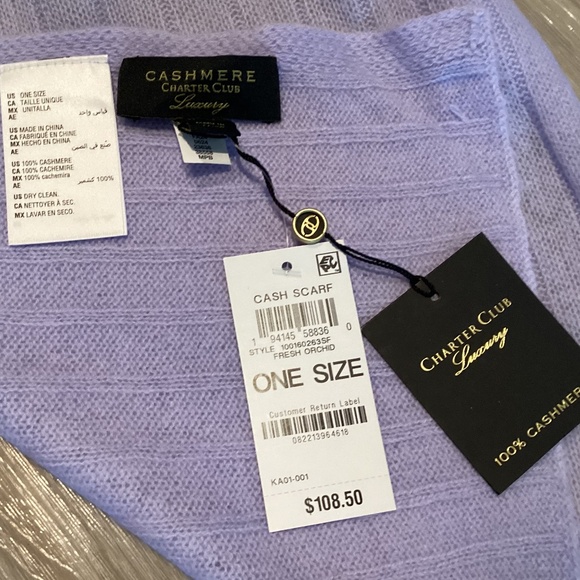 Charter Club Ribbed 100% Cashmere Scarf - Picture 4 of 4